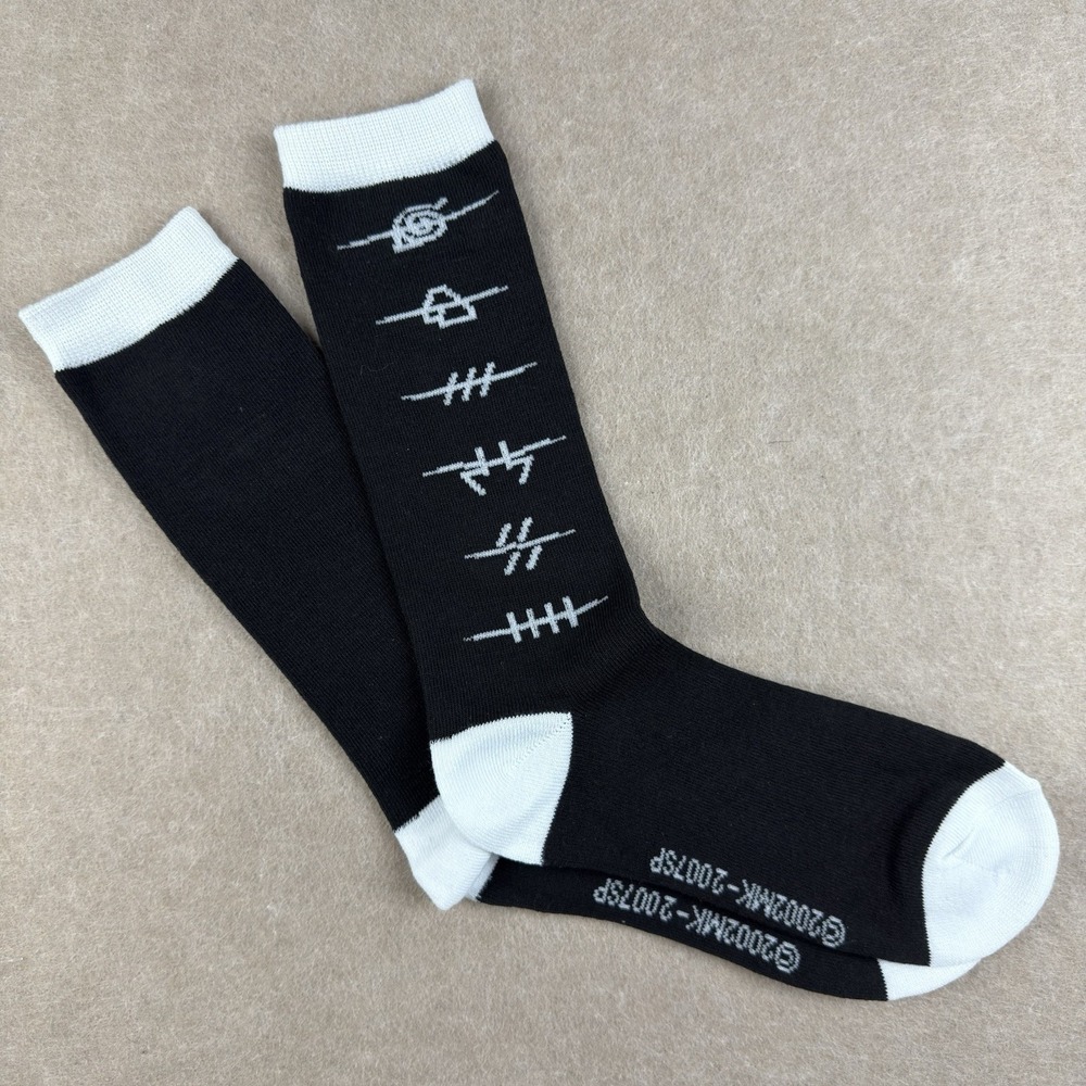 Naruto Shippuden Socks One Size‎ Black White Ripple Junction Anime Ninja Symbol